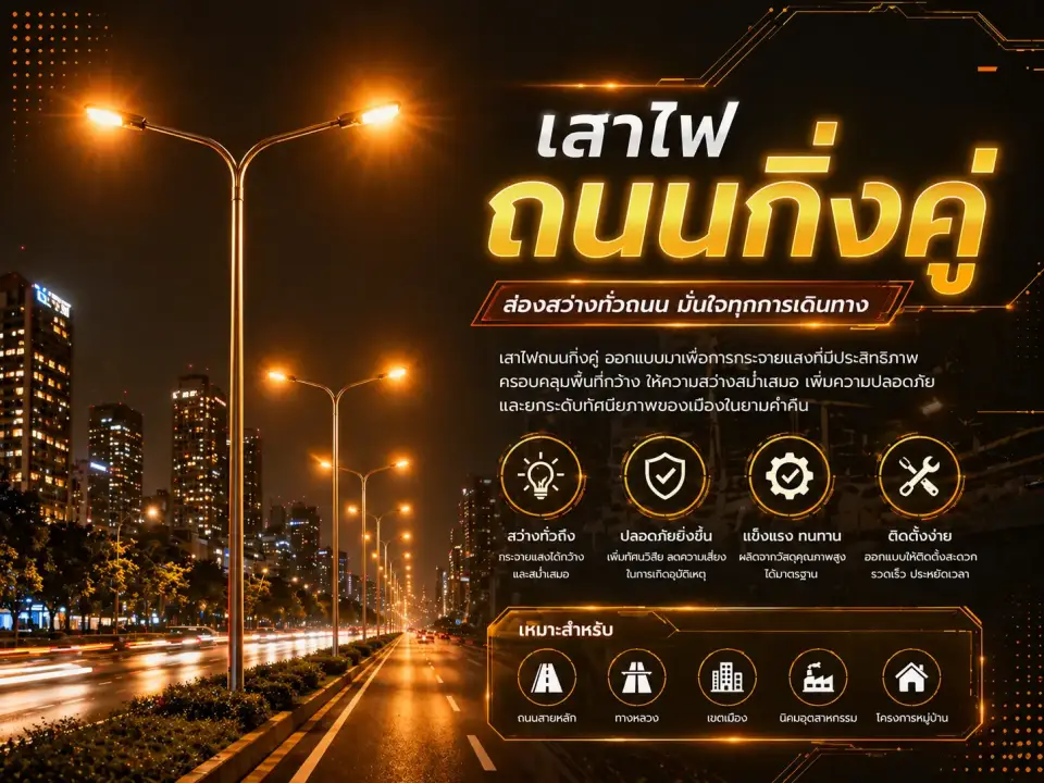 เสาไฟถนนกิ่งคู่