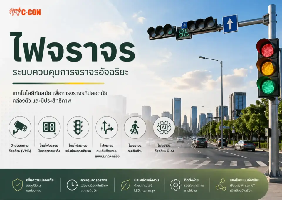 ระบบไฟจราจรและเสาสัญญาณมาตรฐาน