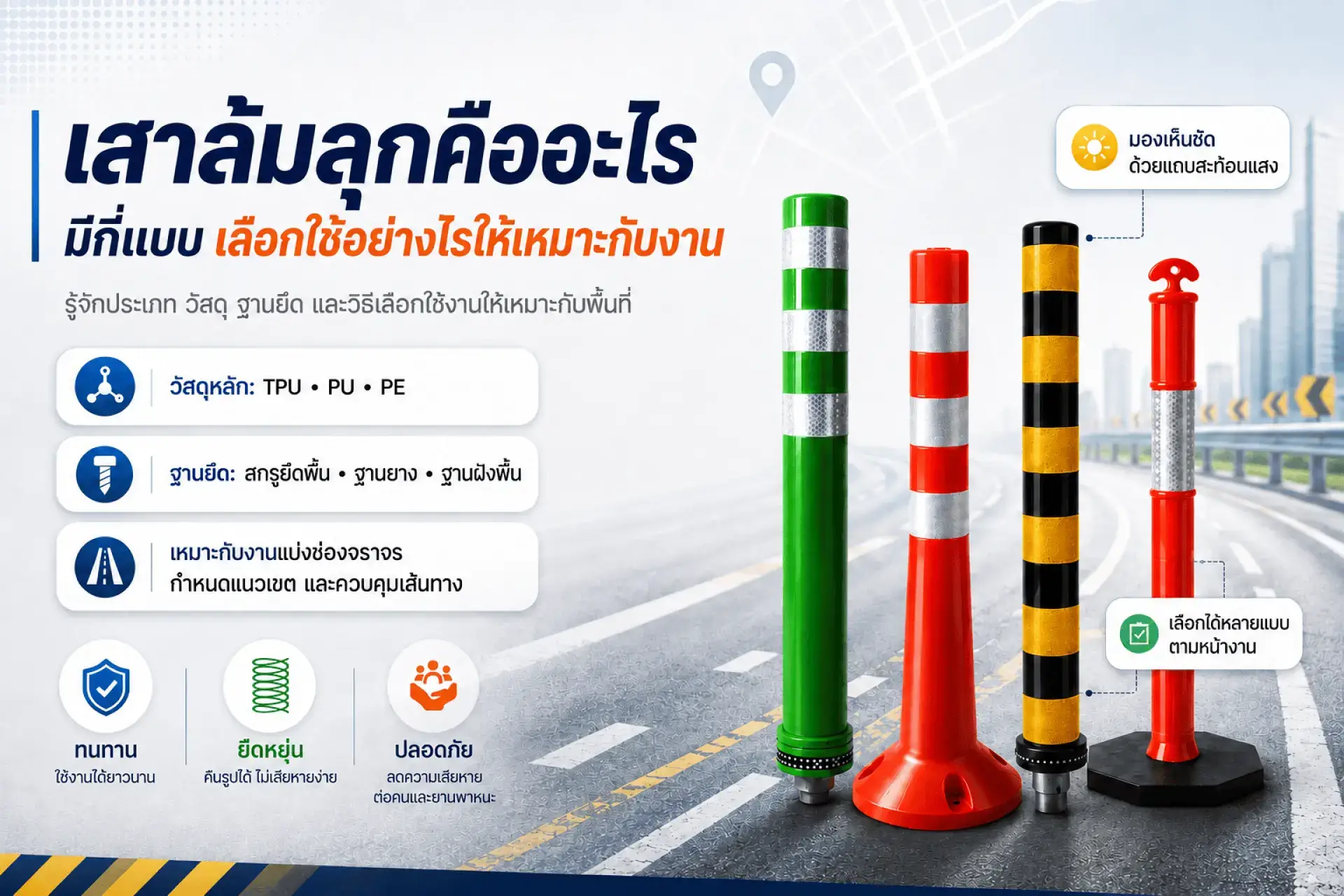 เสาล้มลุกคืออะไร มีกี่แบบ เลือกใช้อย่างไรให้เหมาะกับงาน