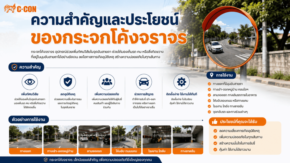 ความสำคัญและประโยชน์ของกระจกโค้งจราจรในการลดอุบัติเหตุบนท้องถนน