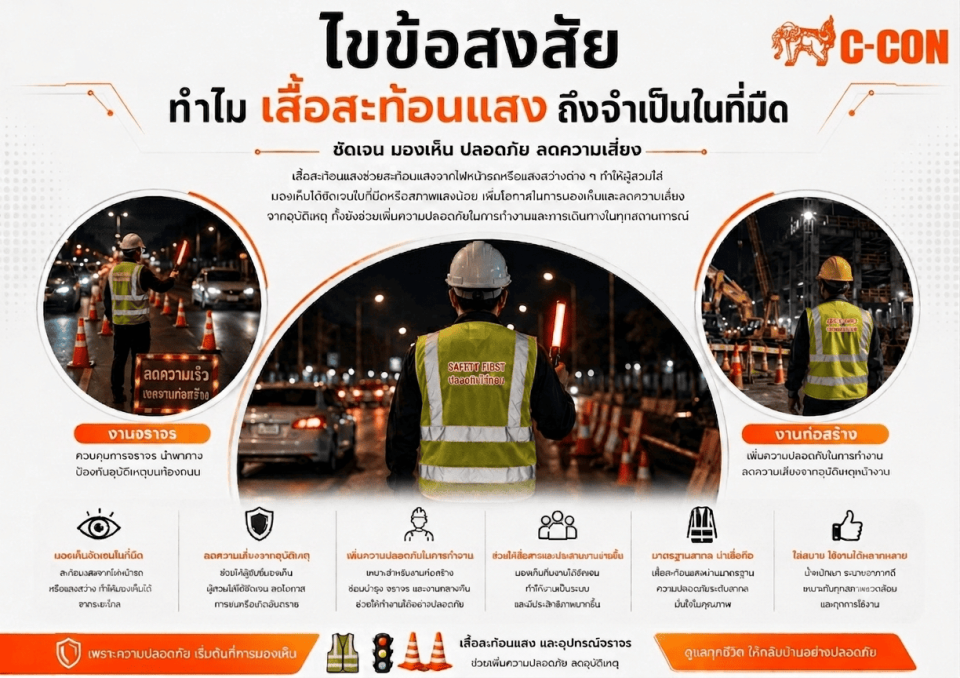 เพราะความมืดมันน่ากลัวกว่าที่คิด! เปิดเหตุผลสำคัญที่ทำไมต้องใส่เสื้อสะท้อนแสง ไอเทมที่ช่วยลดอุบัติเหตุบนท้องถนนได้เกือบ 100 %