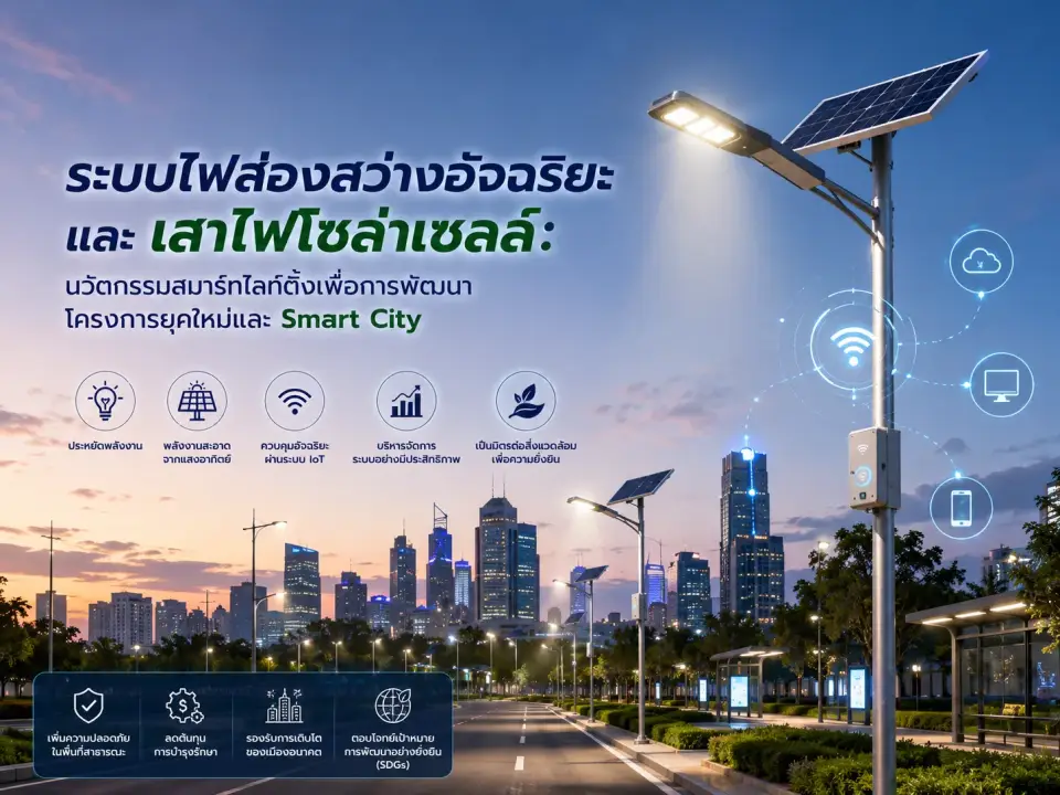 ระบบไฟส่องสว่างอัจฉริยะและเสาไฟโซล่าเซลล์ นวัตกรรมสมาร์ทไลท์ติ้งเพื่อการพัฒนาโครงการยุคใหม่