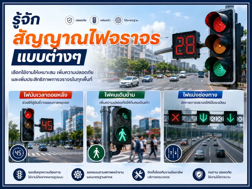 รู้จักระบบสัญญาณไฟจราจรประเภทต่างๆ ที่เห็นตามท้องถนน