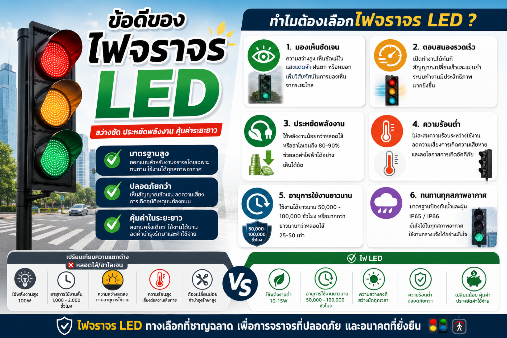 ทำไมไฟจราจร LED ถึงได้รับความนิยมมากขึ้นในปัจจุบัน