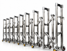 แผงกั้นจราจรชนิดประตูเลื่อนพับสเเตนเลส   ขนาด 50×120 Cm.