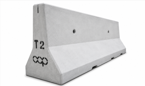 แผงกั้นจราจร แบริเออร์คอนกรีต  แบบสองหน้า ขนาด 61×81.3×200 ซม.