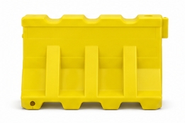 แบริเออร์ชนิดบรรจุน้ำ สีเหลือง ขนาด 36×122.5×66 Cm.