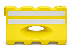 แบริเออร์ชนิดบรรจุน้ำ สีเหลือง ขนาด 36×122.5×66 Cm.