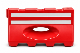 แบริเออร์ชนิดบรรจุน้ำ สีแดง  แถบขาว ขนาด36×122.5×66 Cm.