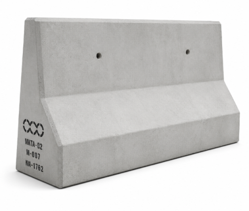 แผงกั้นจราจรคอนกรีต  เกาะกลางถนน เเบบหน้าเดียว ขนาด 45×106.3×200 ซม.