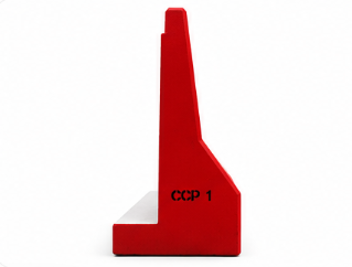 แผงกั้นคอนกรีต เกาะกลางถนน ขนาด 42×88.8×200 ซม. สีขาว/แดง