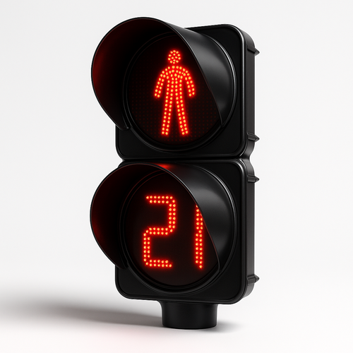 ชุดเคาท์ดาวน์โคมไฟคนเดินข้าม 2 หลัก 2 สี