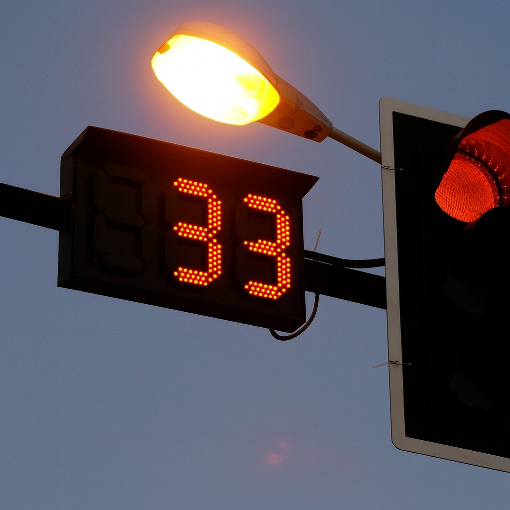 โคมไฟจราจรนับเวลาถอยหลัง 1