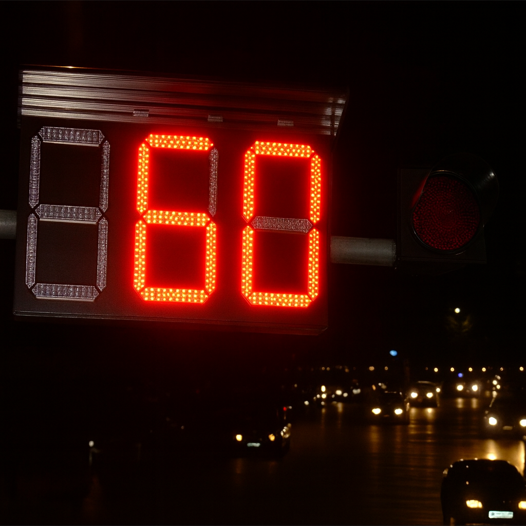 โคมไฟจราจรนับเวลาถอยหลัง 1