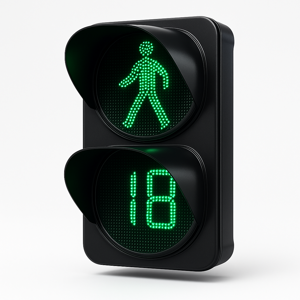 ชุดเคาท์ดาวน์โคมไฟคนเดินข้าม 2 หลัก 2 สี